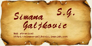 Simana Galjković vizit kartica